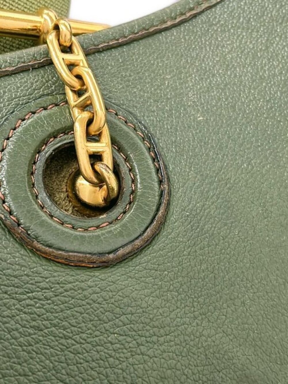 Hermes Shoulder Bag Vespa PM Green Gold - Picture 14 of 15